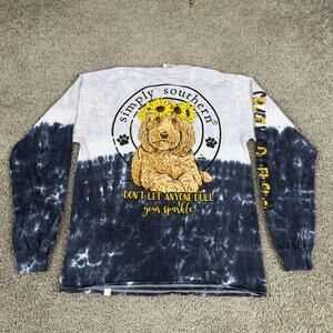 Simply Southern Shirt Womens M Dog Puppy Golden Retriever Dont Dull Your Smile